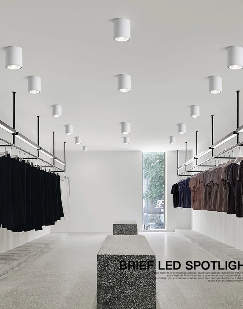 

Dimmable LED downlight COB spotlight AC85-265V 7W 10W12W 15W adjustable angle aluminum surface mounted light indoor lighting