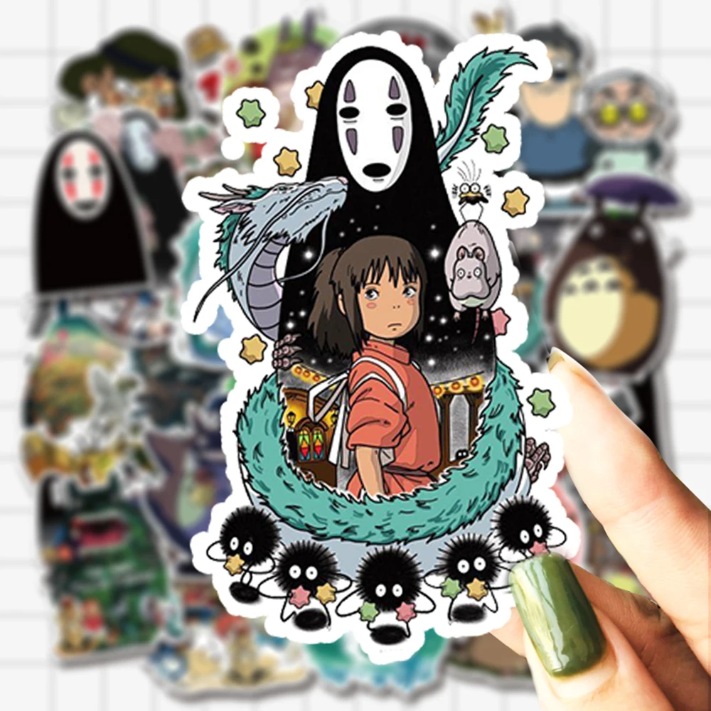VANMAXX 50 PCS Hayao Miyazaki Anime Stickers Waterproof Vinyl Decal for Laptop Helmet Bicycle Luggage Guitar Car Stickers