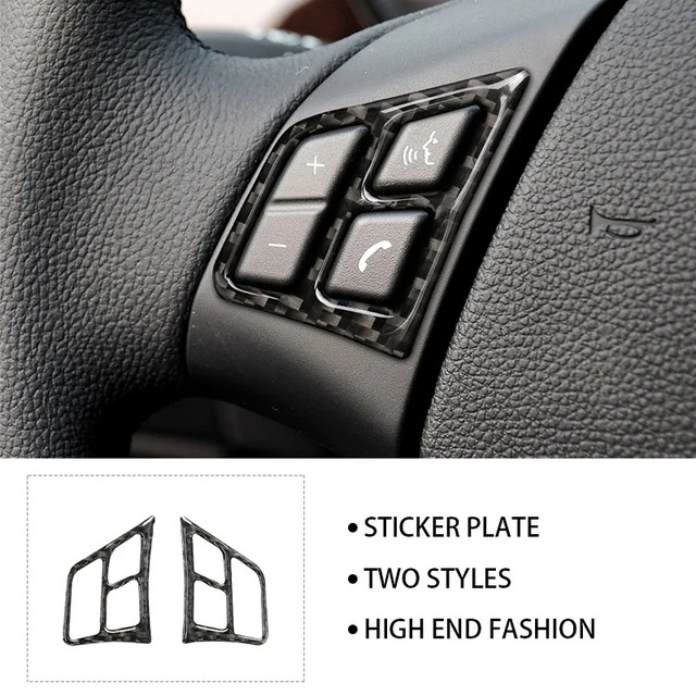 

2PCS For BMW 3 Series E90 2005 2006 2007 2008 2009 2010 2011 2012 Carbon Fiber Steering Wheel Buttons Cover Trim car accessories