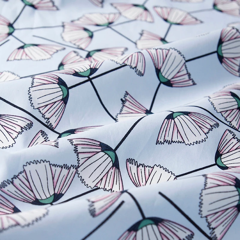 

100% Cotton Fabric for DressRetro Japanese Style Ginkgo Biloba Printed Pattern Sewing DIY Handmade Patchwork Cloth