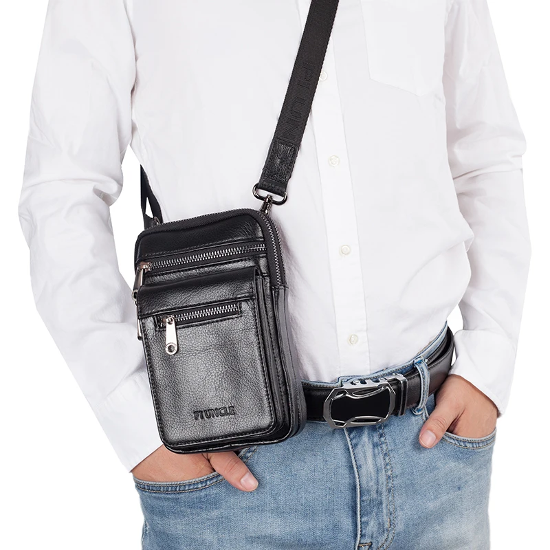 Сумка-мессенджер мужская из натуральной кожи повседневный саквояж на ремне