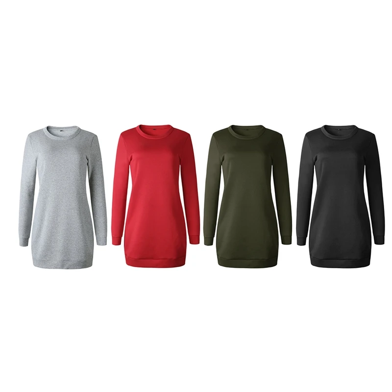 Женское осеннее модное лаконичное повседневное однотонное платье-свитер с