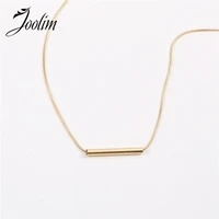 joolim jewelry gold finish geometric slender hollow pendant sweater chain necklace stainless steel necklace