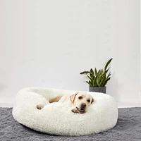 soft sleep warm cat pet kennel extra large dog beds small plush round cushion house indoor donut pink hot supplies puppy