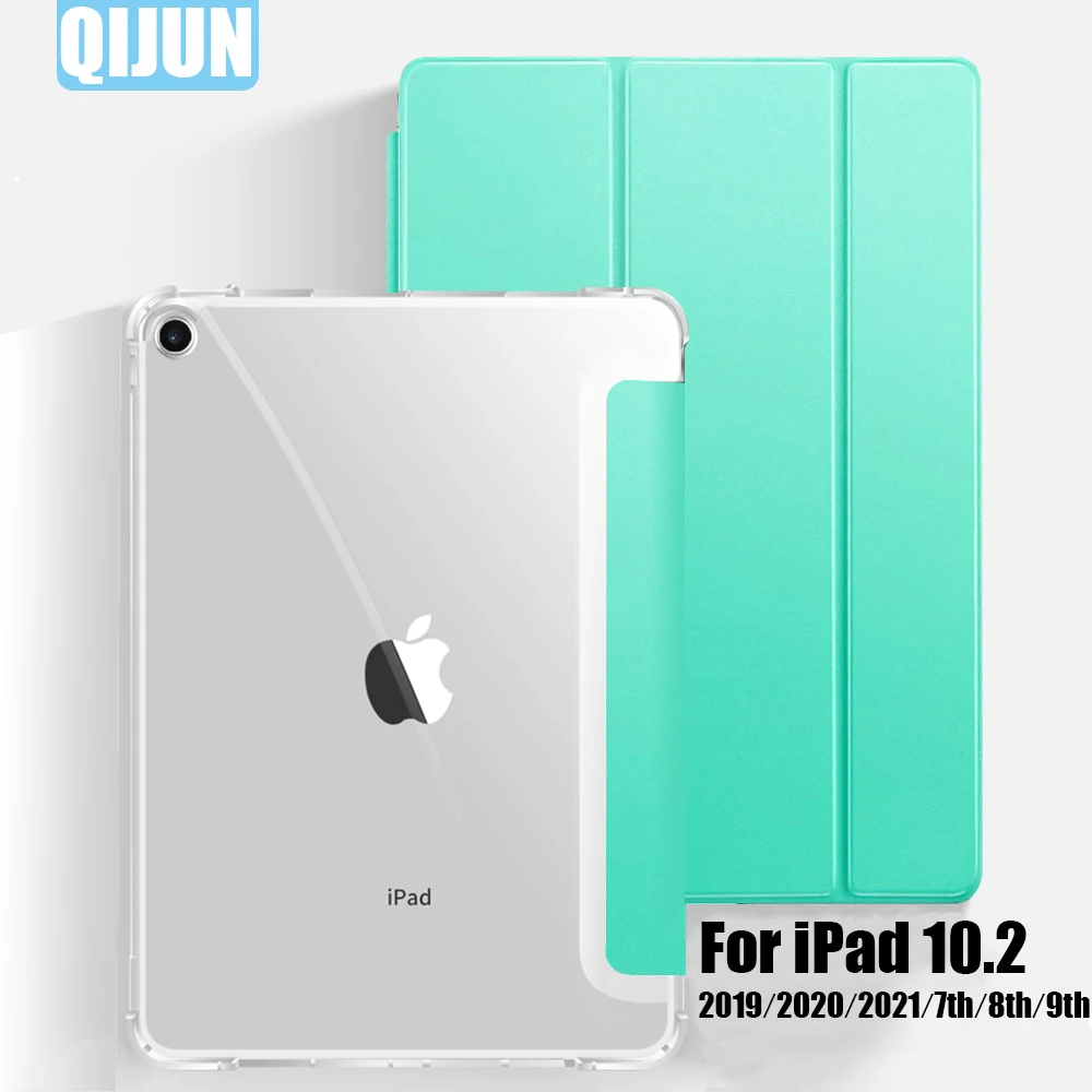 

Чехол для планшета Apple ipad 10,2, 7, 8, 9, 2019, 2020, 2021, кожаный чехол тройного сложения с подставкой, умный чехол с функцией сна и пробуждения, A2200, A2428, ...