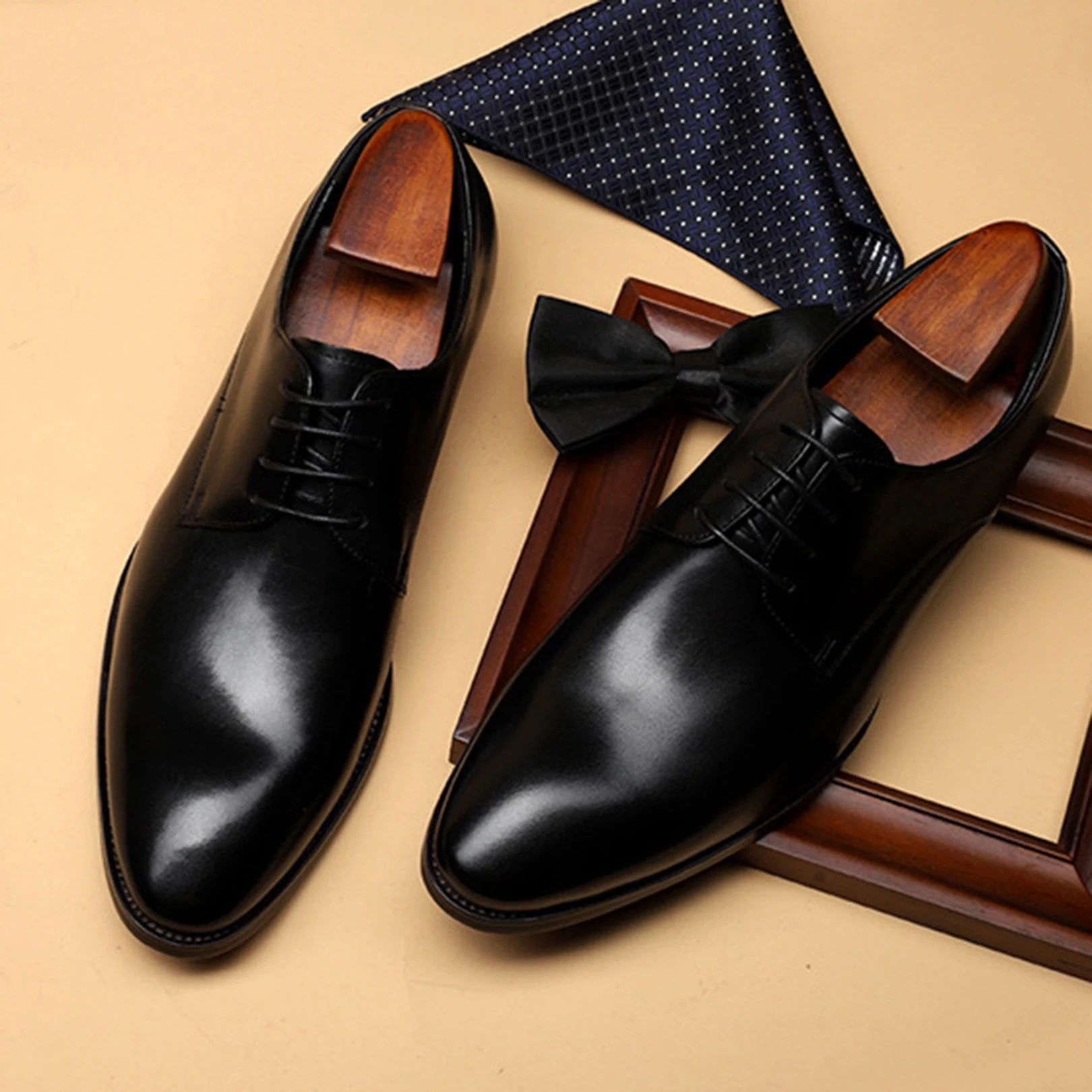 

Man Shoes Oxford Casual Handmade Retro British Black Wine Red Cross-tied Spring/Autumn Footwear Brogue Full Genuine Cow Leather