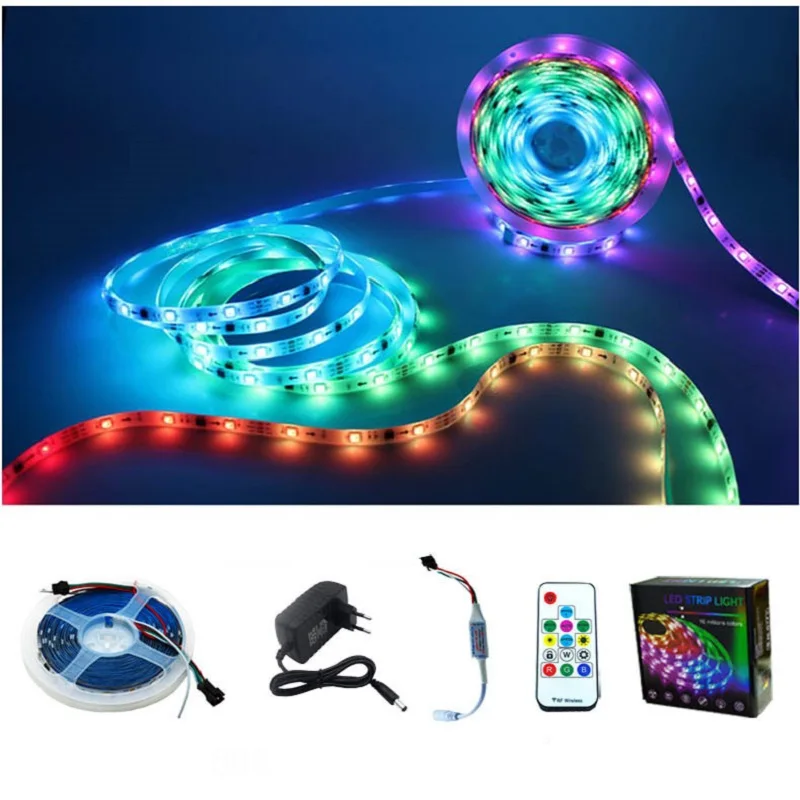 

Светодиодная лента RGB WS2812 12 В с цветной коробкой, радиочастотная радиочастота RF17, дистанционное развлечение, 5050
