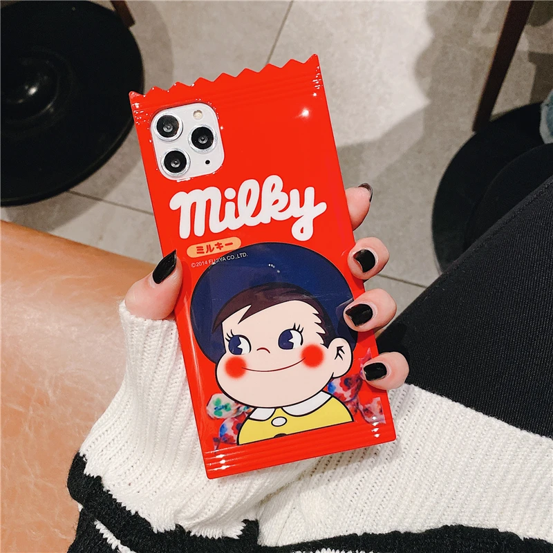 Милый чехол для телефона из ТПУ с рисунком девочки/мальчика молочных конфет iphone 11