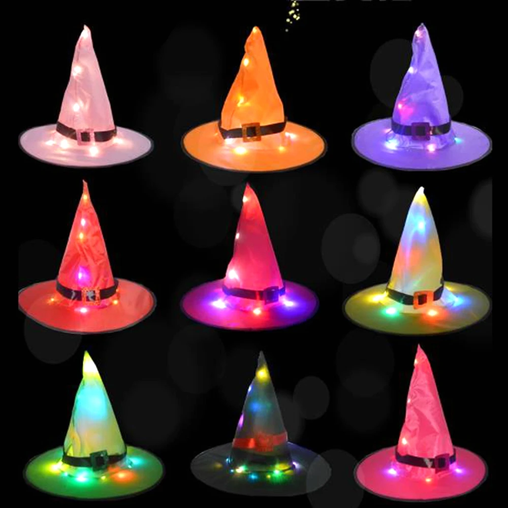 Рождественская шляпа ведьмы маскарадная светодиодная для косплея аксессуары
