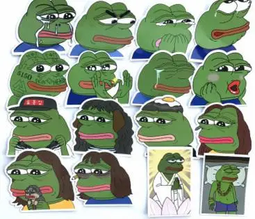 17/8 шт. забавные Pepe грустная лягушка граффити наклейки трафарет Водонепроницаемая наклейка для Чемодан автомобильный холодильник велосипеда ноутбук Гитары Ноутбук чашка - Цвет: 17pc pack B