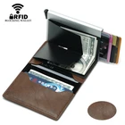 Мужской умный кошелек BISI GORO, винтажный маленький тонкий бумажник из металла и алюминия с функцией RFID-отделения для карт, новинка 2021