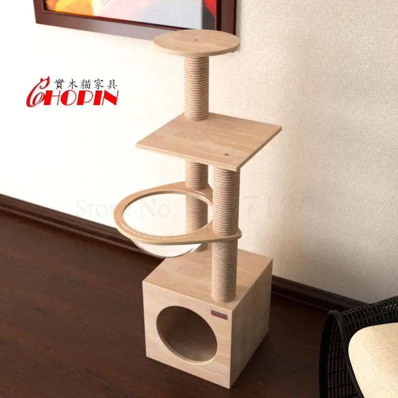 Деревянная рама для кошек мебель прыжков и игрушечное дерево гнездо Когтеточка