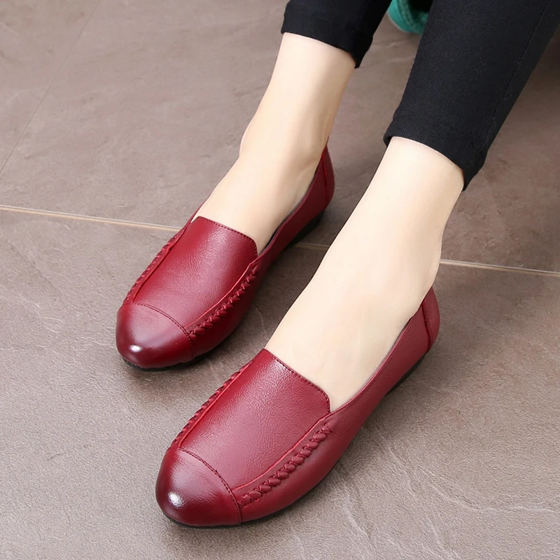 Туфли ZZPOHE женские из натуральной кожи модные повседневные лоферы без застежки