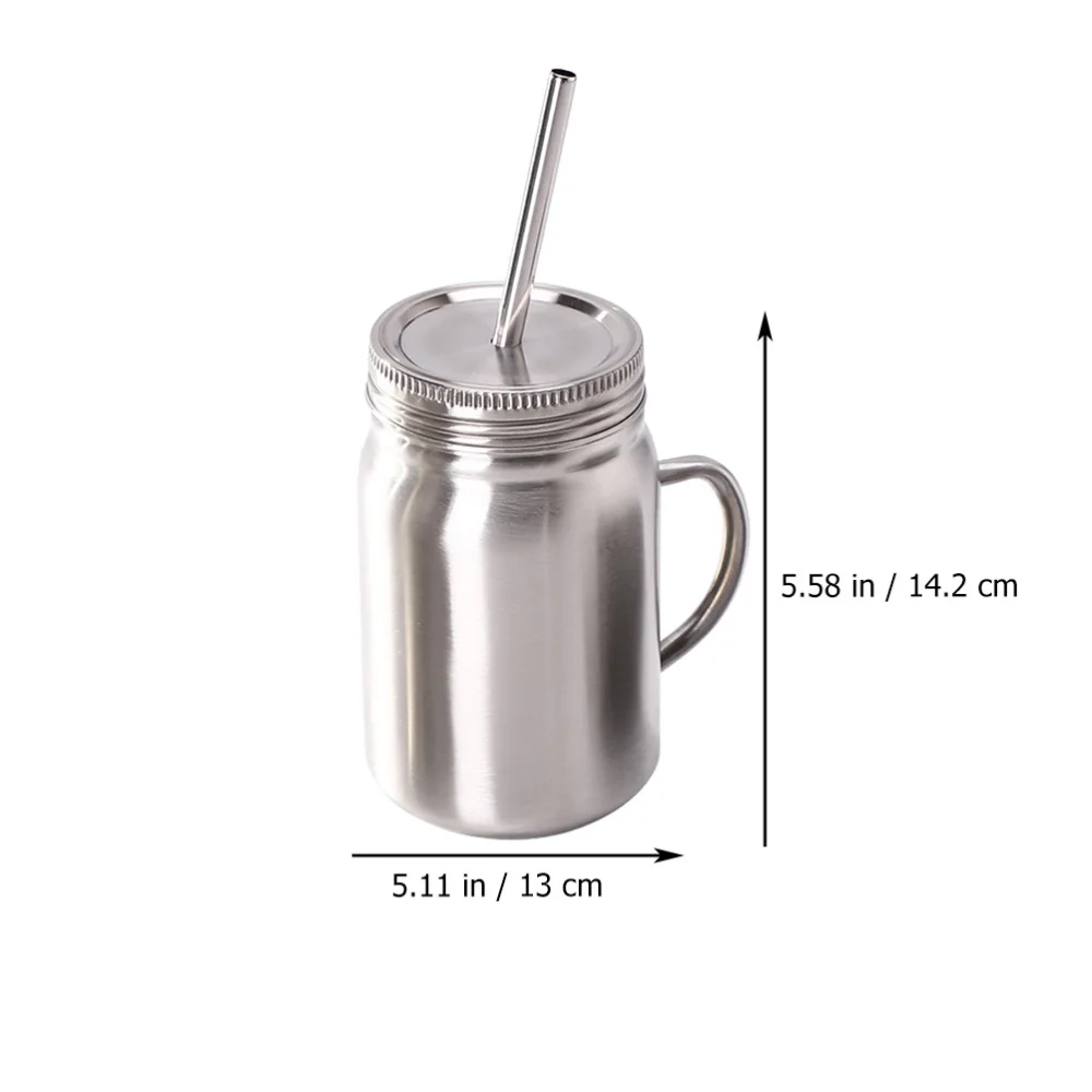 

2 Pcs Multi-functional Mugs Stainless Steel Bottles Mason Jars for Home (700ml)