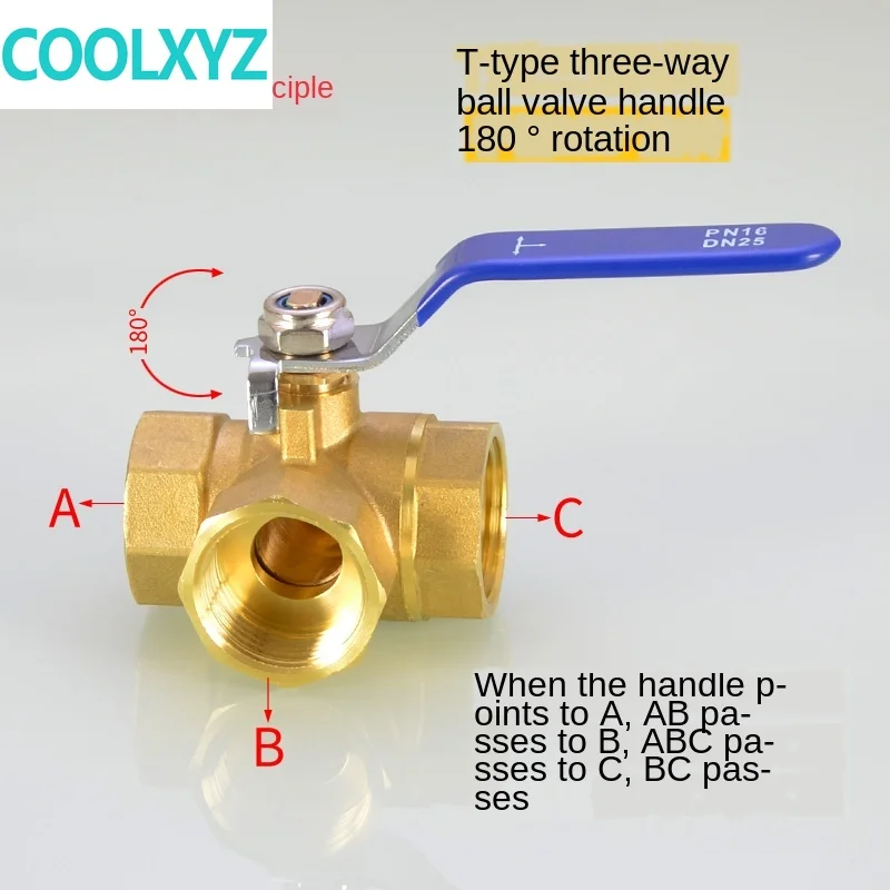 Трехходовой шаровой клапан из меди 1/2 Т-образный тип L 1/4 дюйма 3/8 дюймов 3/4 в 1