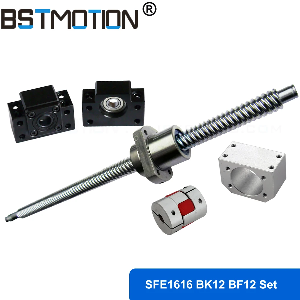 1616 высокосвинцовый шариковый винт SFE1616 300 мм 400 500 600 700 800 1000 1100 1200 1500 гайка Корпус BK12