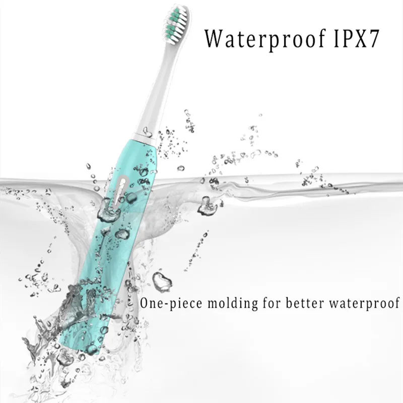 

Automatic Toothbrush Electric 6 Modes Sonic Tooth Brush Soft 2sets USB Charger Rechargeable Tooth Brushes Replacement Heads