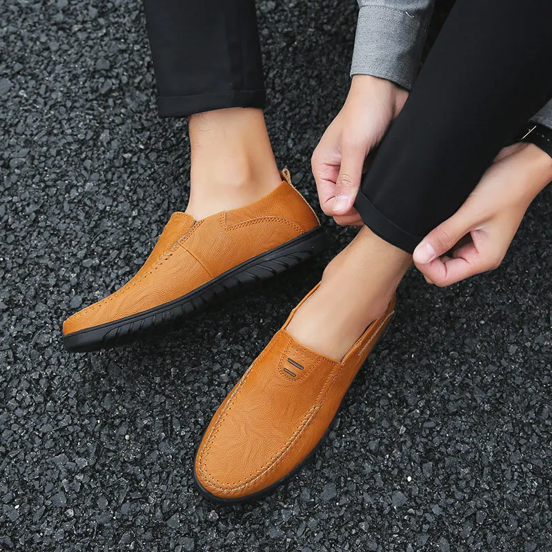 

Mens Casual Shoes Genuine Leather Loafers Moccasins Men Slip On Driving Boat Shoes Male Breathable Comfortable Flats Soft Loafer