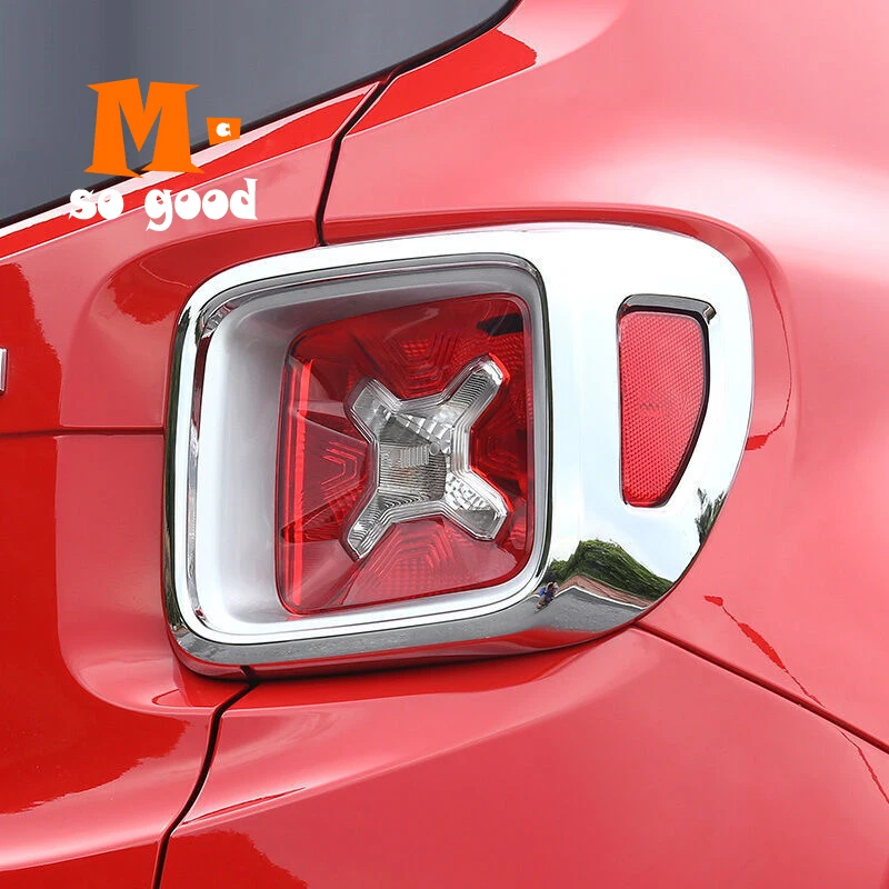 

2015 2016 2017 2018 для Jeep Renegade автомобиль ABS хромированные задние светильник абажур для лампы с металлическим каркаксом отделка рамка стайлинга автомобилей защитная оболочка