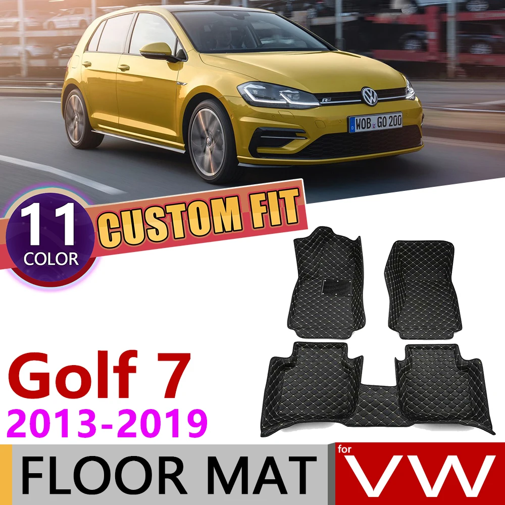 Пользовательские автомобильные кожаные Коврики для Volkswagen VW Golf 7 Hatch MK7 2013 ~ 2019 5