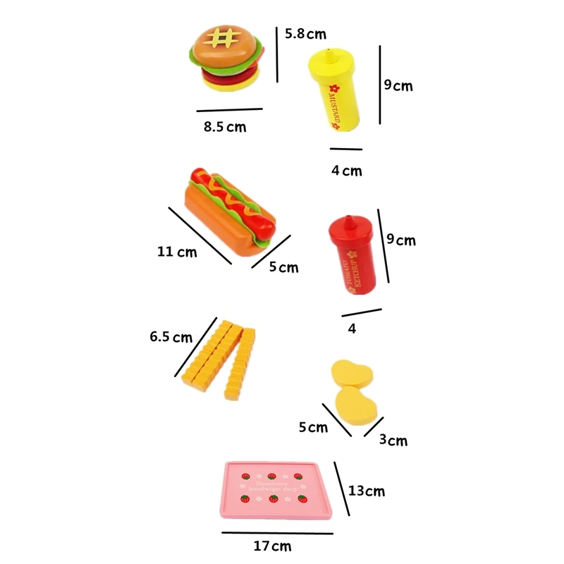 

Kitchen Wooden Simulation Strawberry Hamburger Toys Set Kitchen Food Toys for Kids Pretend Playset