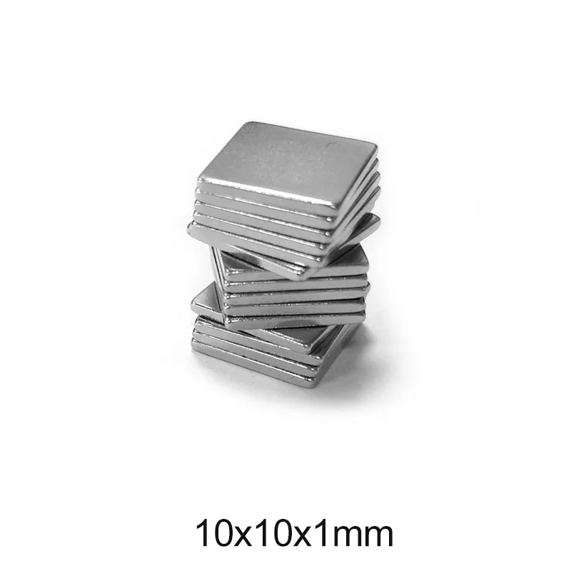 

20~500pcs 10x10x1 mm Neodymium Magnet 10mm*1mm thin Powerful NdFeB Magnets 10x10x1mm Block Strong Rare Earth Magnetic 10*10*1