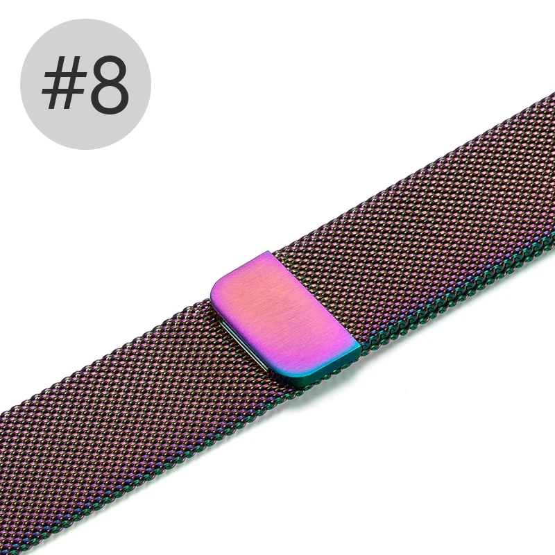 8 Миланская петля, ремешок для наручных часов Apple watch Series 4/3/2/1 Замена наручных часов iWatch, ремешок полосы Магнитная Нержавеющая сталь ремешок LM82001 - Цвет ремешка: 8