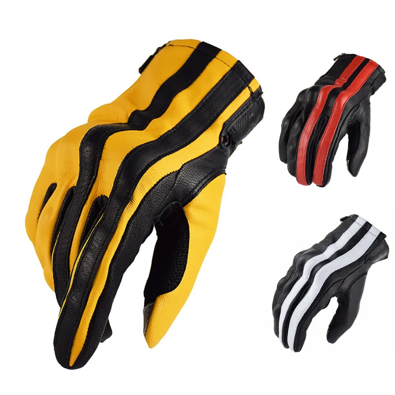 

KOMINE Men Motorcycle Gloves Leather Breathable Biker Gloves Touch Screen Moto Gloves Full Finger Motorcycle Guantes Summer