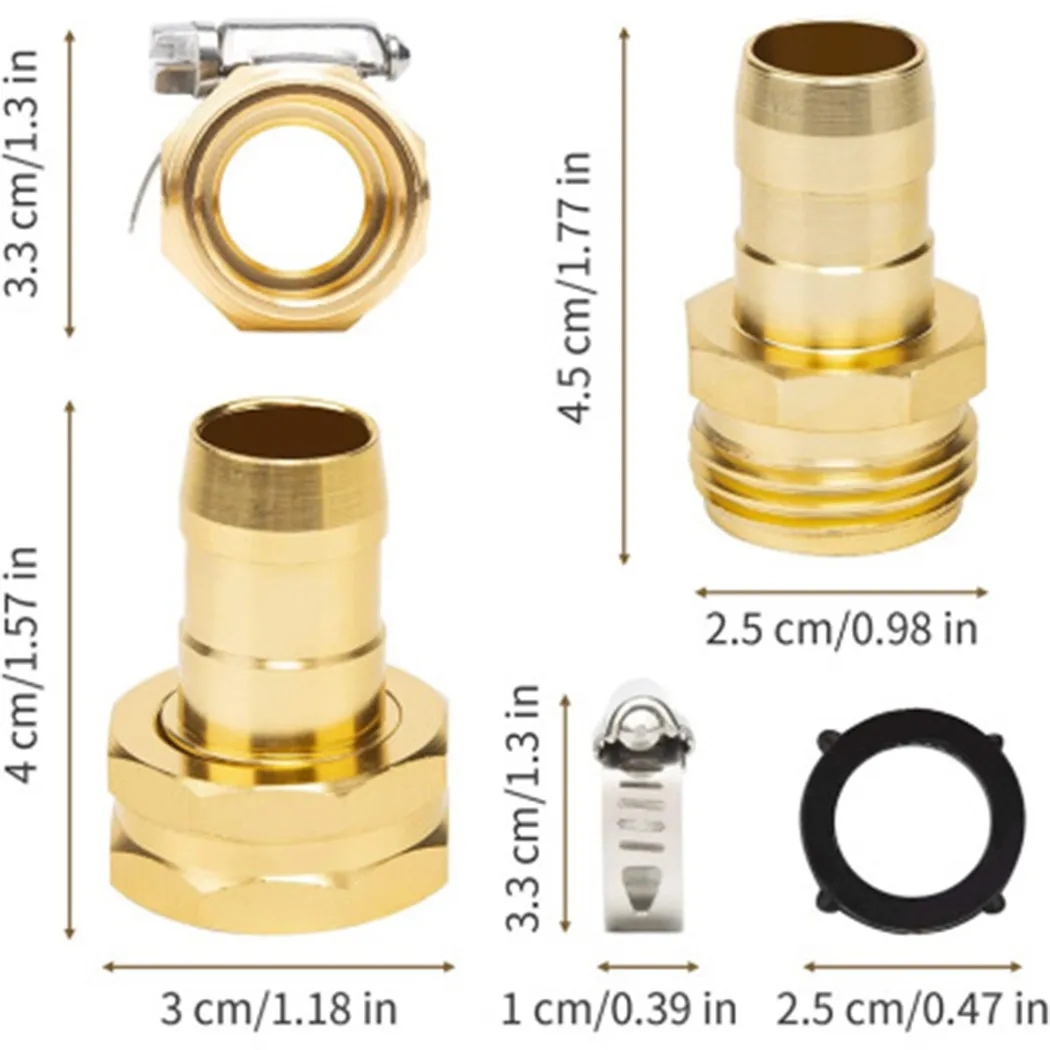 

3/4in Hose Repair Kit Connector Fittings Garden Hose Kit Male Mender Repair