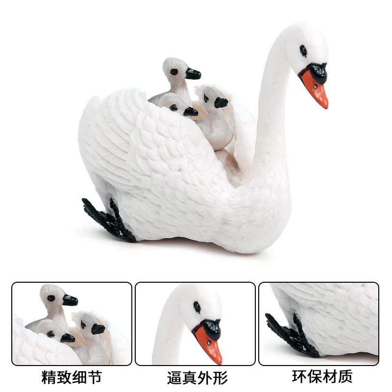Swan with small baby Animal Figure Collectible Toys Wild Cognition Action Figures Kids Plastic Model | Игрушки и хобби