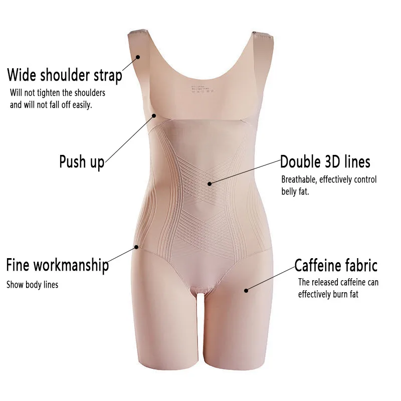 

Seamless Soft Postpartum Bodysuit Shapewear Women's Binders and Shapers Slimming Sheath Belly Women Tummy Fat Burner Open Crotch