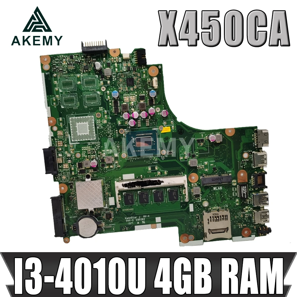 Akemy для For Asus X450CC X450CA A450C X450C материнская плата с I3 4010U cpu 4 Гб памяти|Материнские