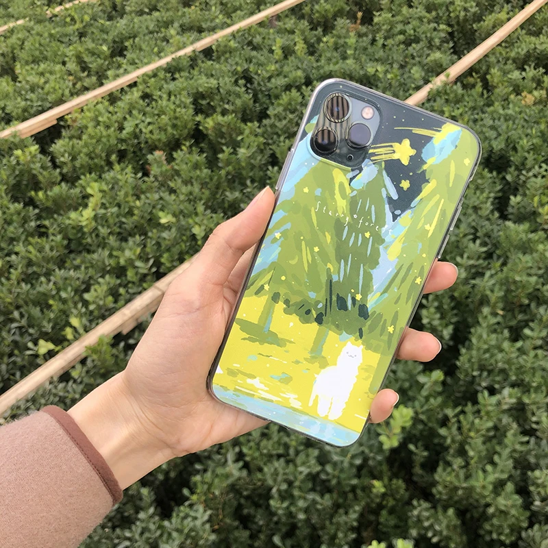 Starry Forest Чехлы для iPhone11promax 7p 8p XS XR милый Альпака дизайн художника иллюстрация