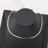 solid necklace women men bone for snake flat jewelry silver color gold color chain