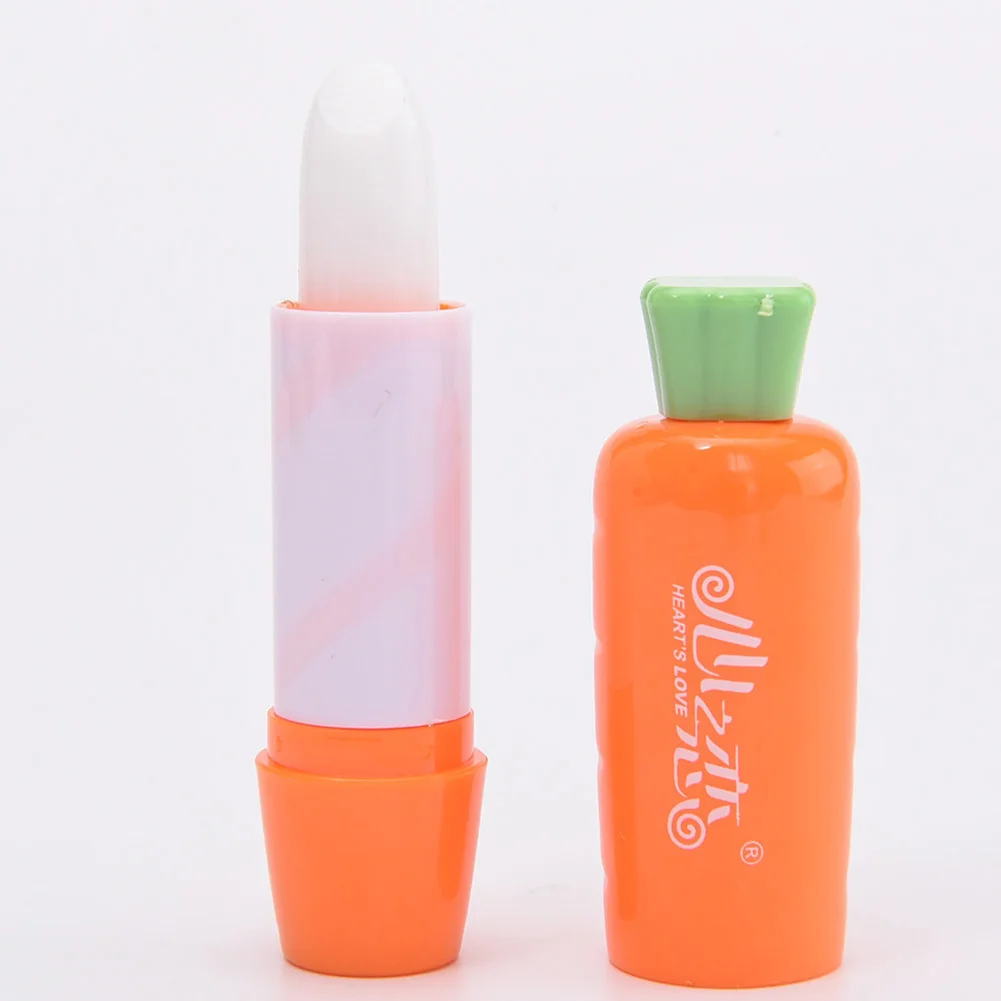 

1pc Carrot Shape Lip Balm Moisturizing Longlasting Lip Balm Colorless Water Run Lip Care For Women Men