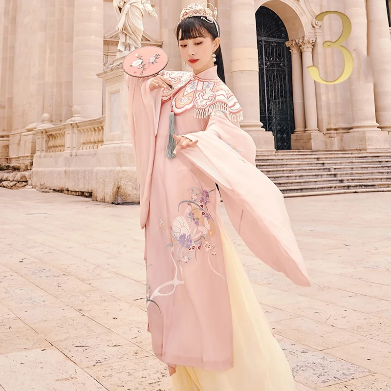 

New Pink Hanfu Clothing Chinese Traditional Costumes Ming Dynasty Ancient Princess Fairy Clothing Cosplay Stage Clothes DQL5960