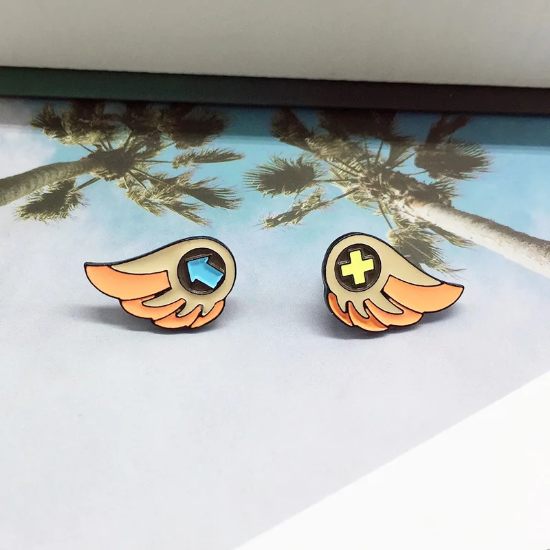 Значки с героями мультфильмов милая пара броши в виде крыльев для влюбленных