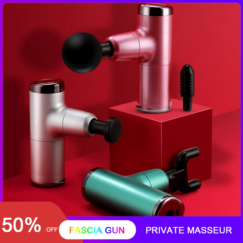 

Mini Massage Gun Handle USB Electric Massager Therapy Pocket Massage Gun Muscle Body Pain Relief Fascia Gun with Bag Shaping