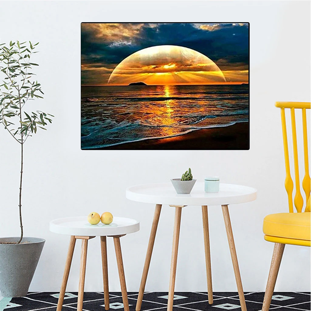 Картины и плакаты современные высокое разрешение морское побережье закат холст