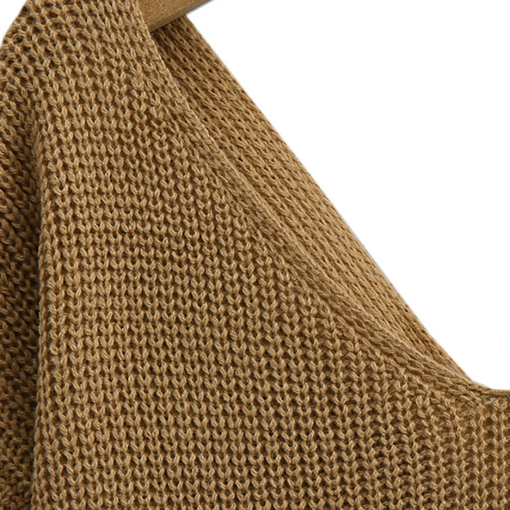 Autumn Winter Sweater Women Twisted Backless Jumpers Solid Color S-liming V Neck Jumper | Женская одежда