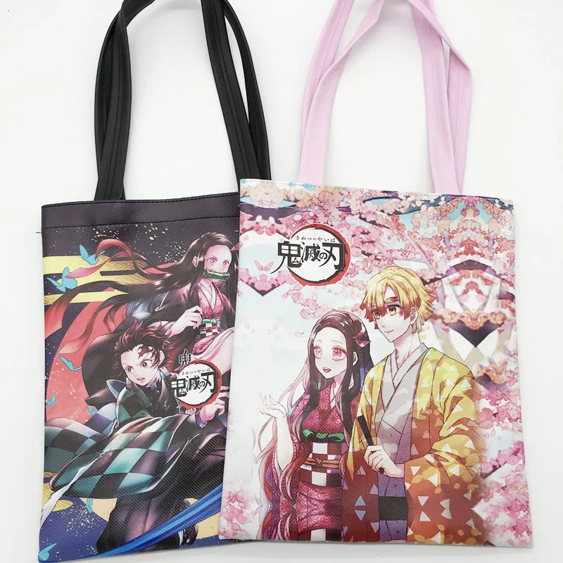 

Japanese Anime Ghost Blade Pu Shoulder Bag Leather Waterproof Portable Shopping Bag Student Tutorial Bag