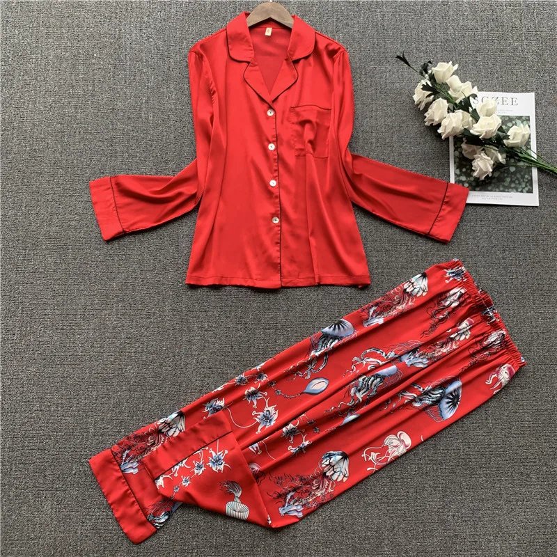 Атласные женские пижамные комплекты полосатая рубашка с коротким рукавом