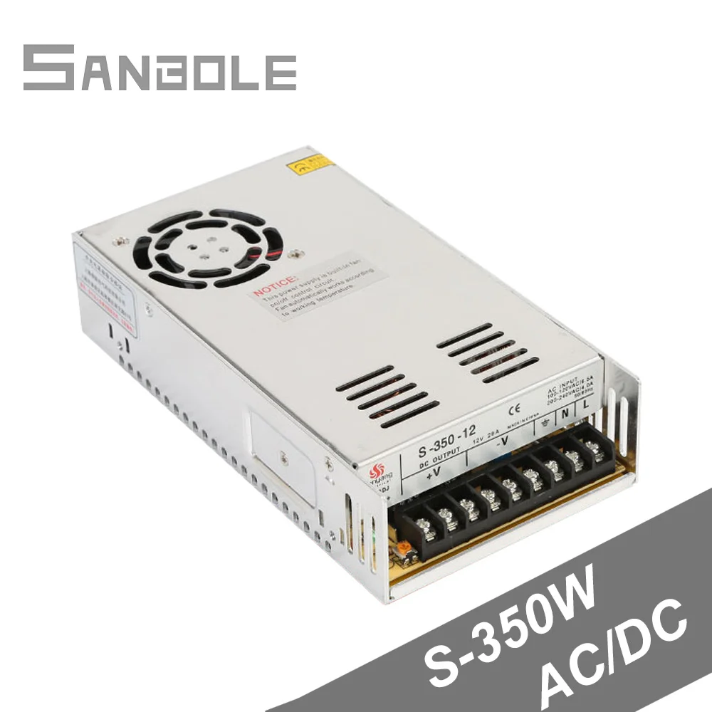 

S-350W 12V30A импульсный источник питания S-350-12 с алюминиевым корпусом, защита от короткого замыкания, светодиодный трансформатор драйвера