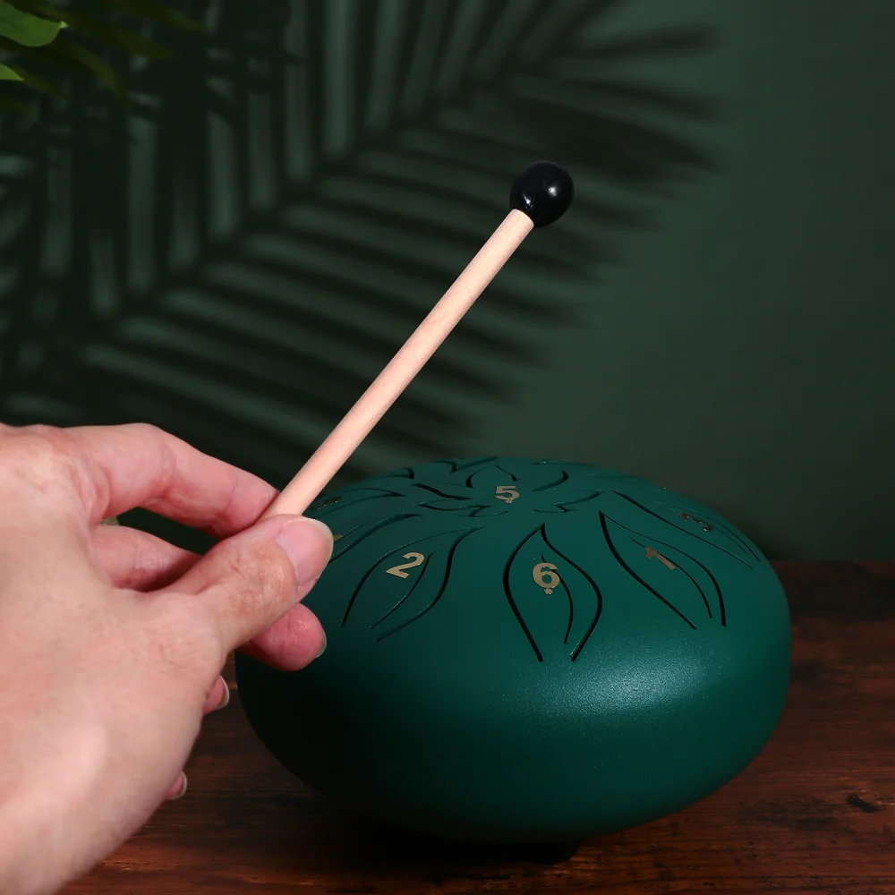 

1 Set Steel Tongue Drum 11 Tune Tongue Drum Instrument with Drum Stick Stand