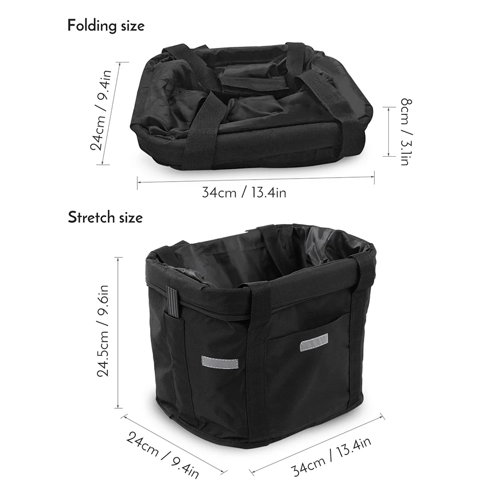 

Handlebar Canvas Basket Large Capacity Polyester Waterproof High-Quality Tube Handlebar Bag Removable Bike Handlebar Basket