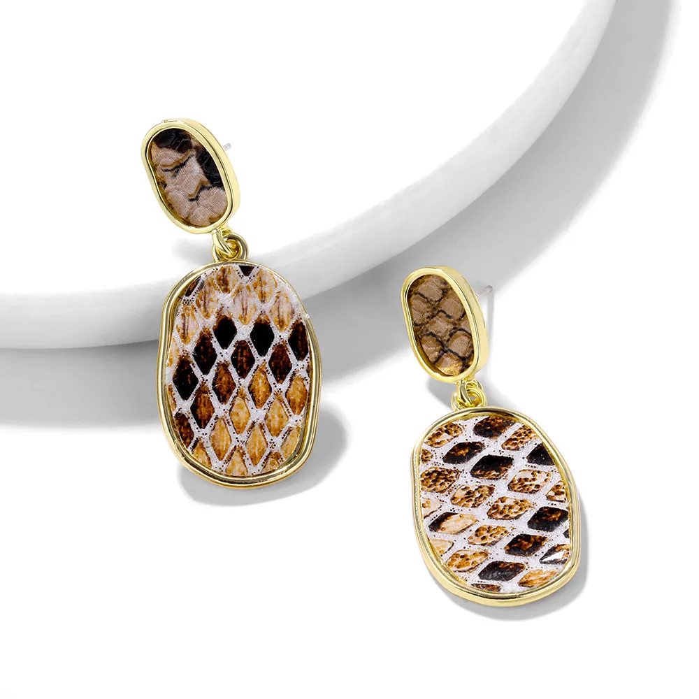 Богемные женские серьги Винтажные висячие для женщин богемные из змеиной кожи 2019