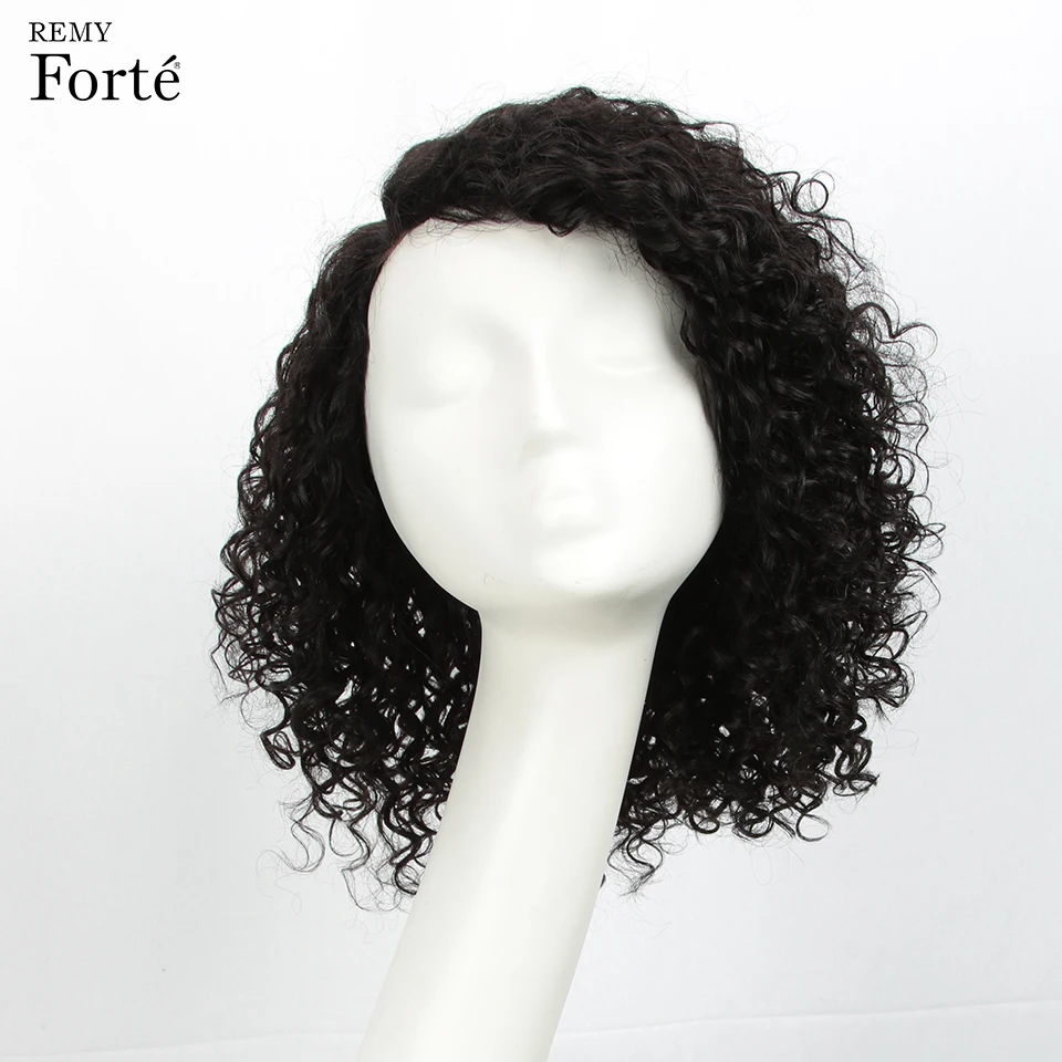 Remy Forte короткие кудрявые человеческие волосы парики Remy бразильские волосы парики u-части кружевные парики женские парики короткие Омбре кружевные парики