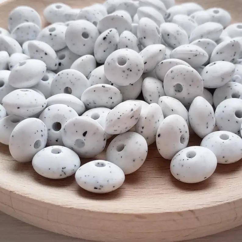12 мм белый гранитный блюдце силиконовые бусины Силиконовые Прорезыватели