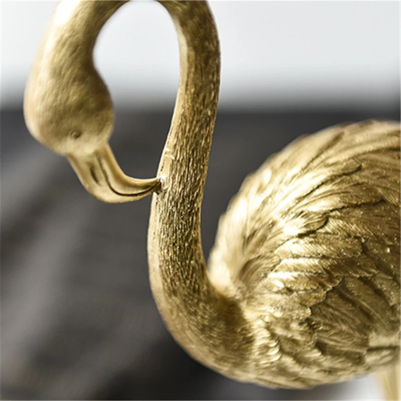 Новый скандинавский Золотой фламинго украшение изделия из смолы скульптура