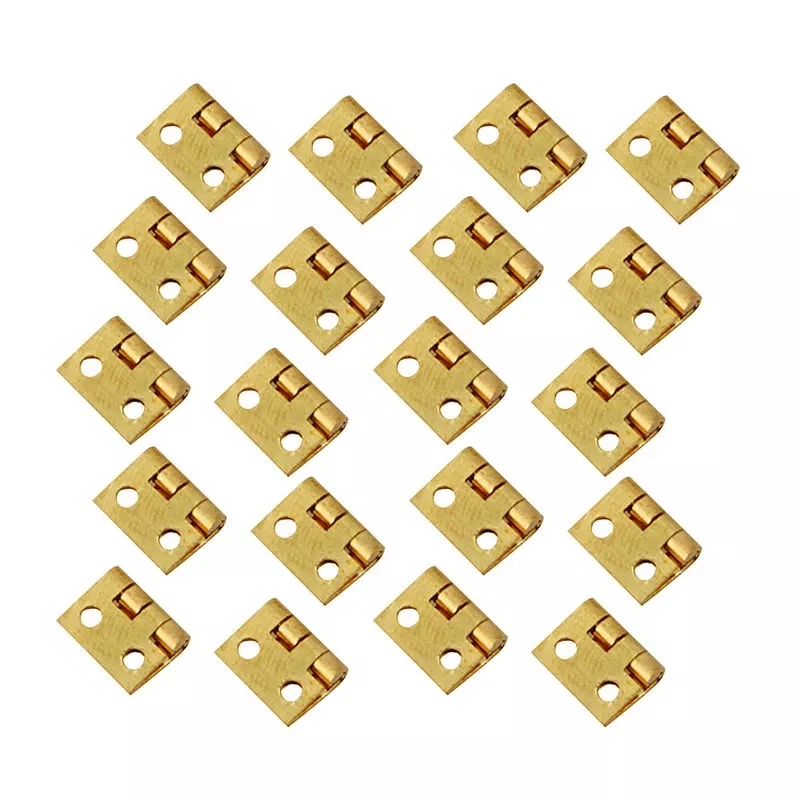 

20pcs 8mm*10mm Cabinet Door Hinges Brass Plated Mini Hinge Small Decorative Jewelry Wooden Box Furniture Accessories Dropship